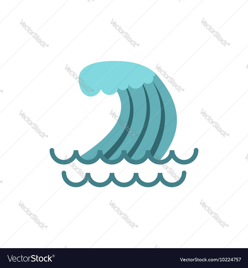 Wave icon flat style Royalty Free Vector Image