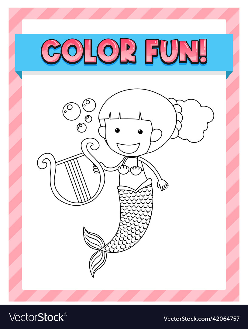 Worksheets template with color fun text Royalty Free Vector