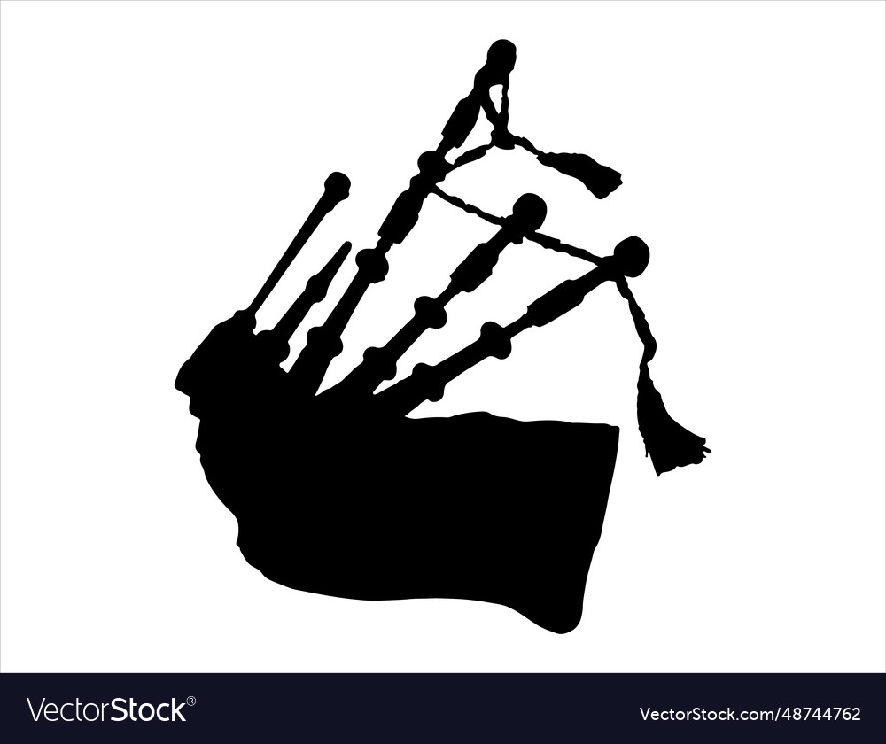 Bagpipe silhouette art Royalty Free Vector Image