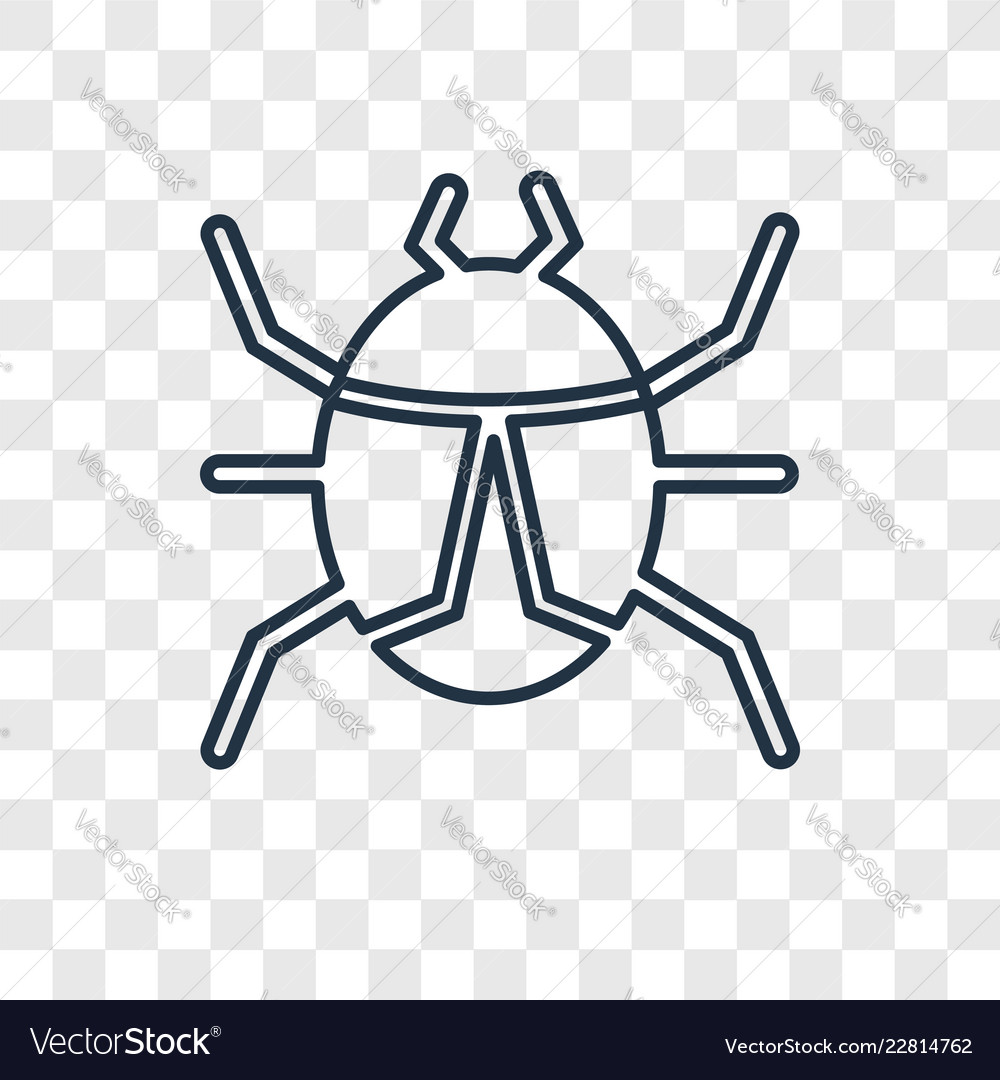 Bug concept linear icon isolated on transparent