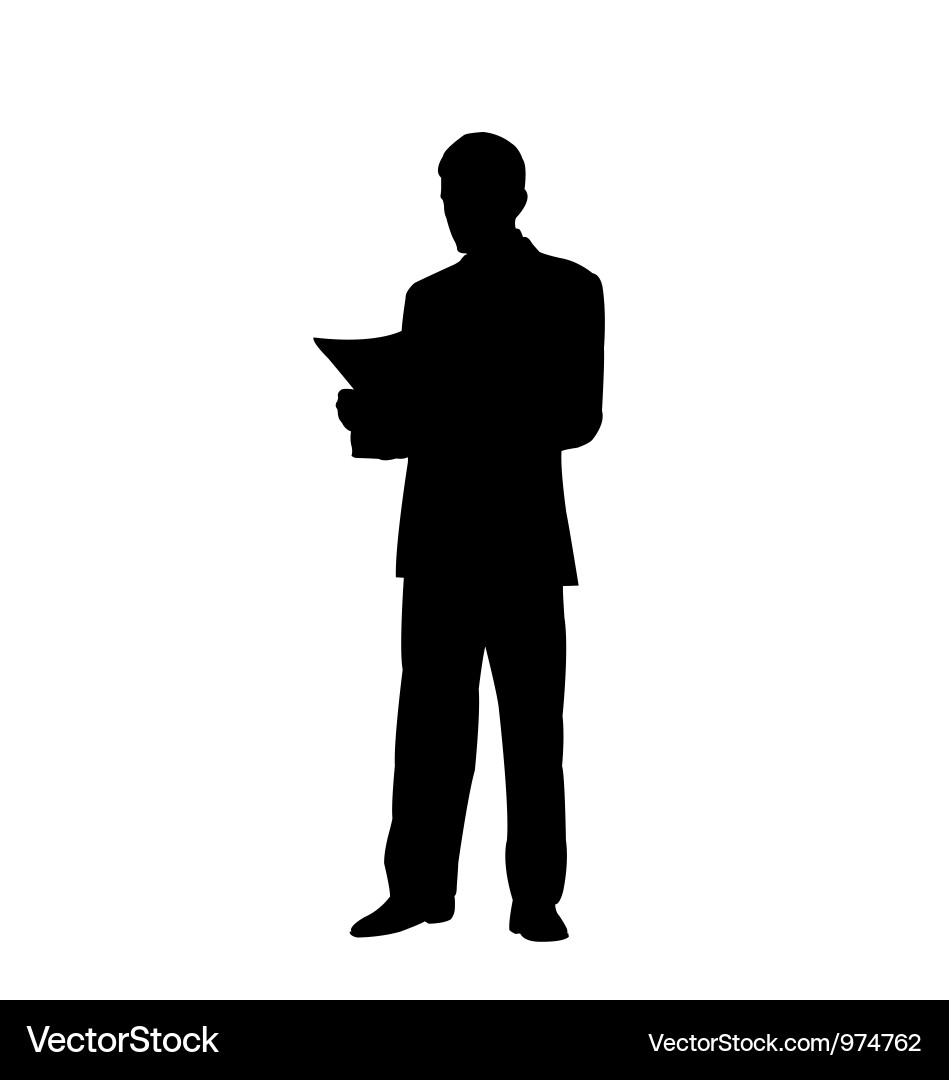 Businessman read document Royalty Free Vector Image