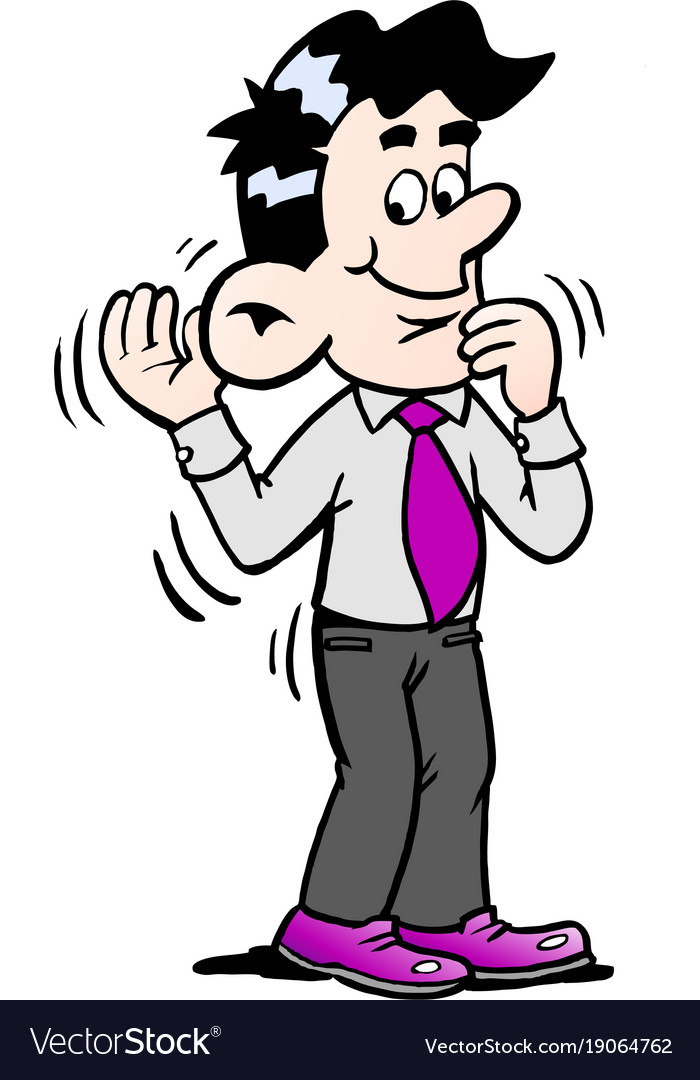 Cartoon a businessman there is good to listen Vector Image