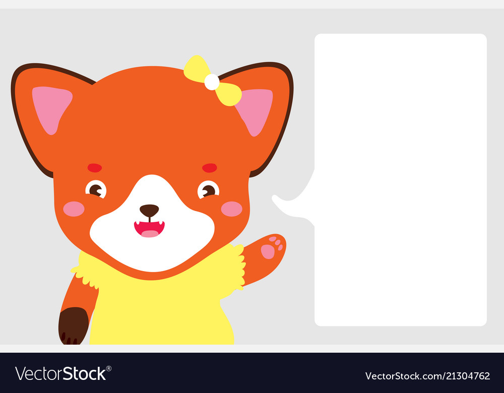 Cute fox girl in cartoon style points Royalty Free Vector