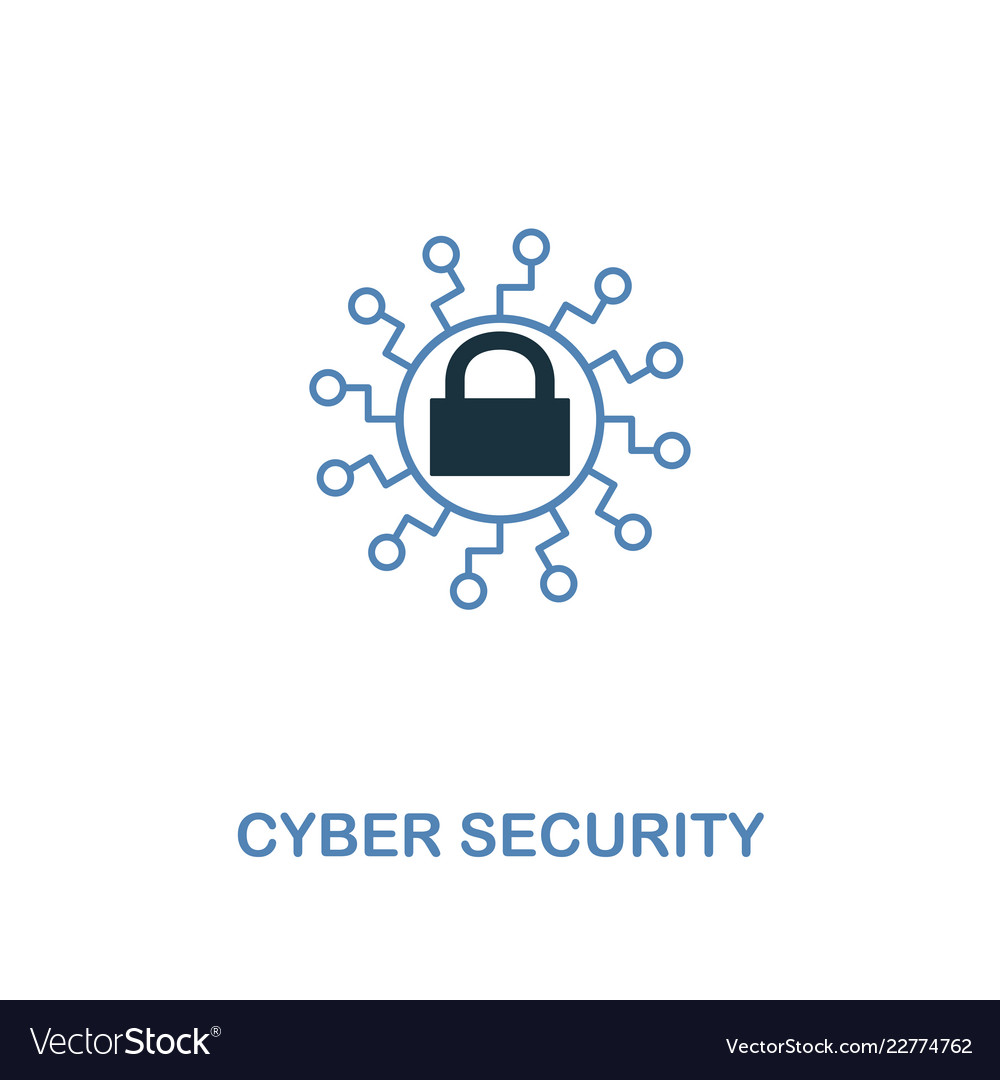 Cyber security icon in two colors premium design Vector Image