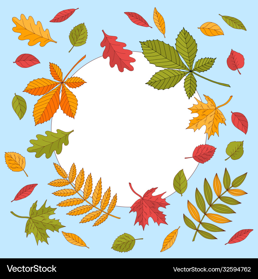 Frame with autumn leaves Royalty Free Vector Image