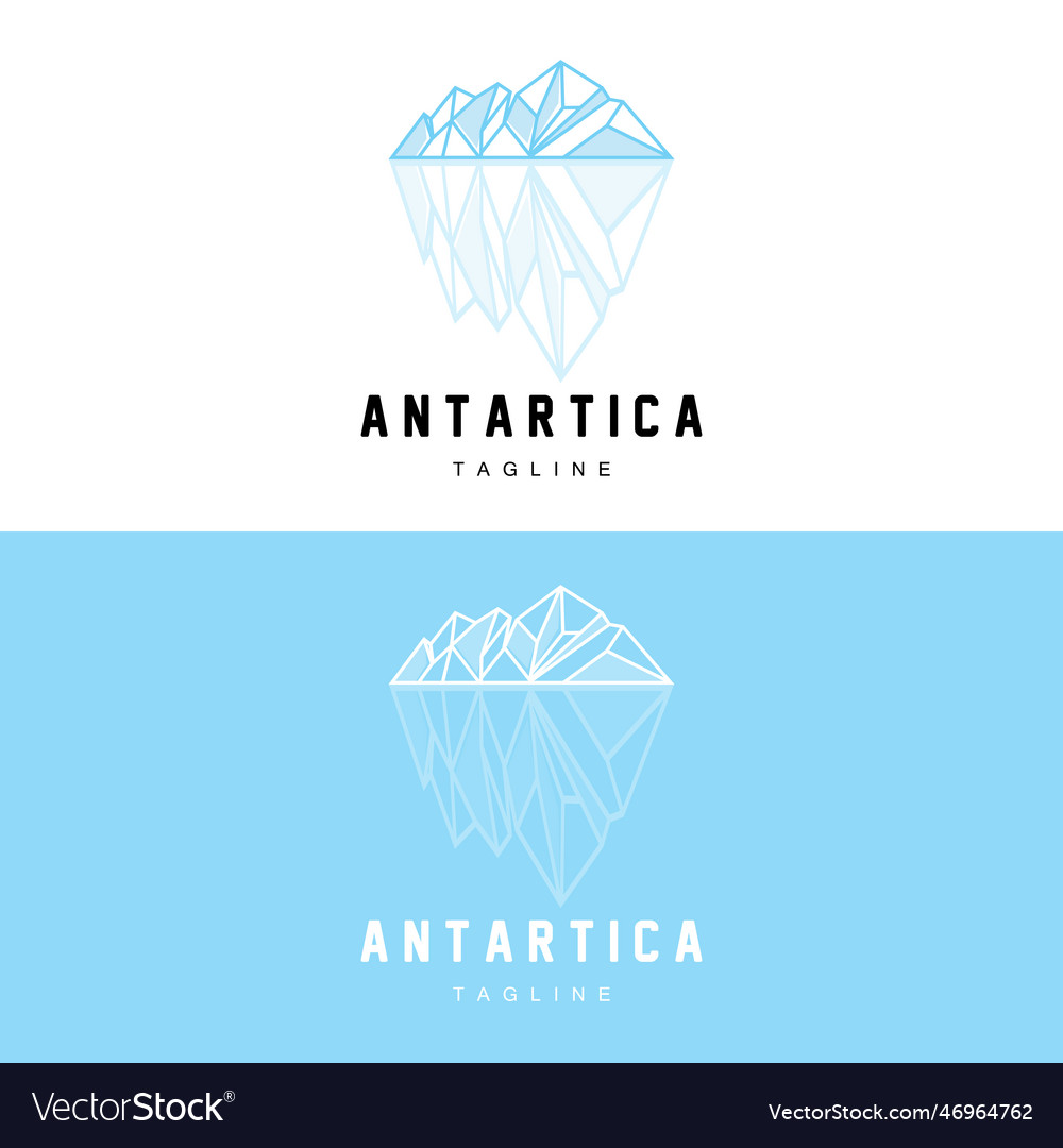 Mountain logo antarctic iceberg logo design Vector Image