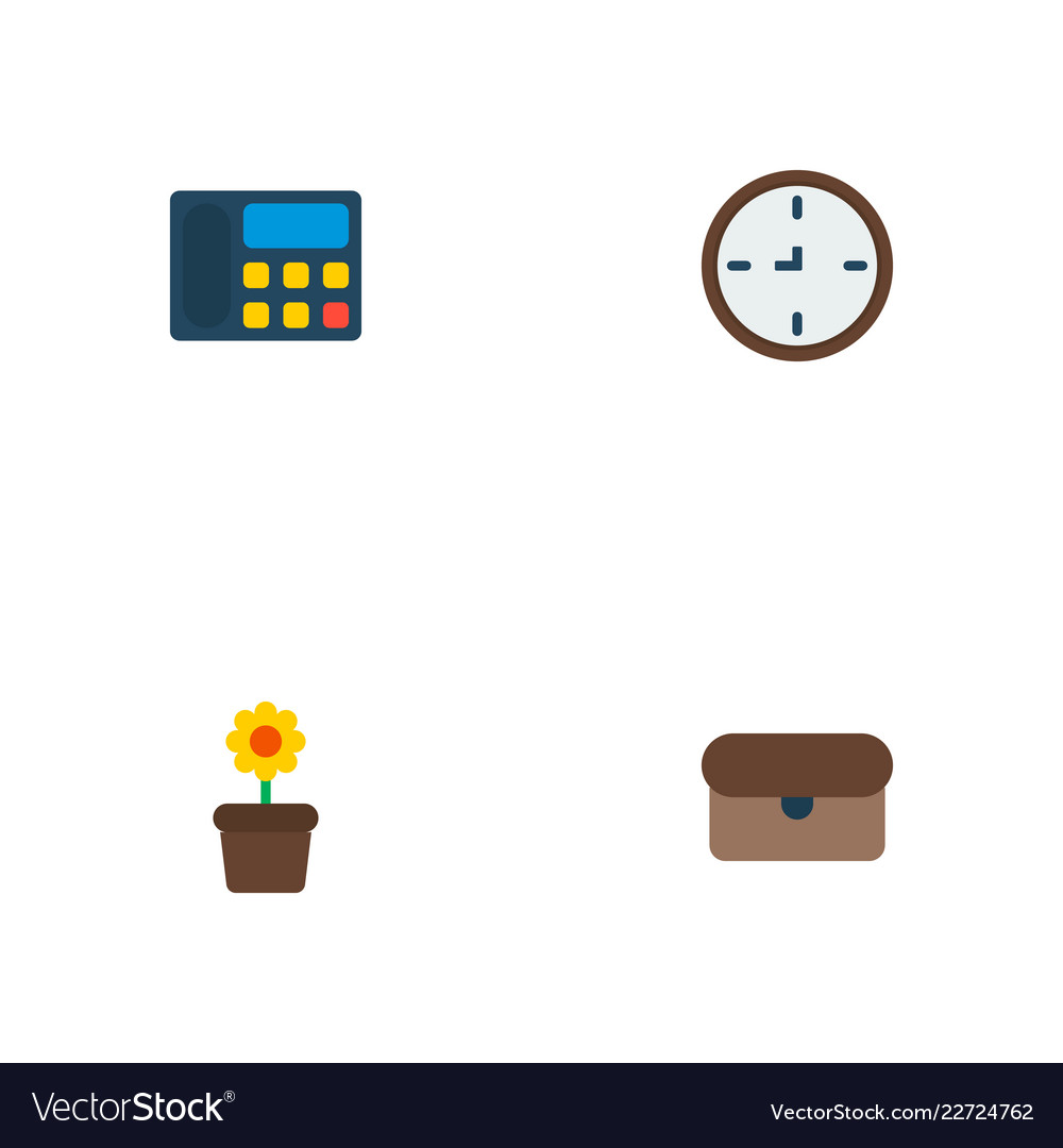 Set workspace icons flat style symbols