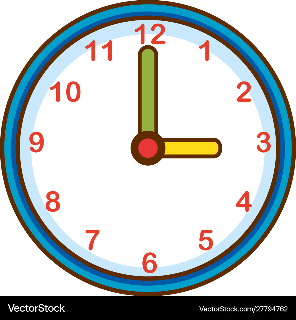 Wall clock on white background Royalty Free Vector Image