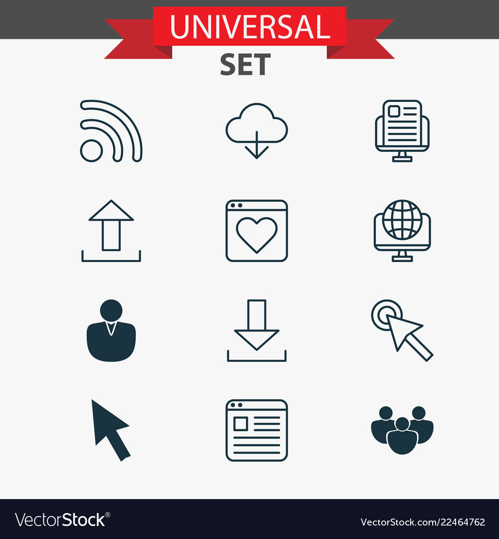 Web icons set with cloud group browser and other vector image Web icons set with cloud group browser and other
