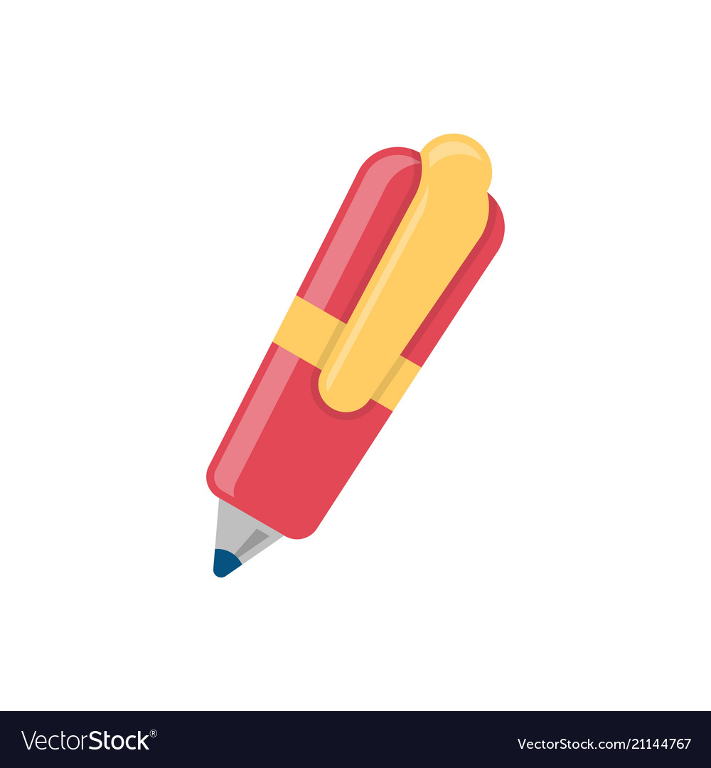 Ball pen flat icon