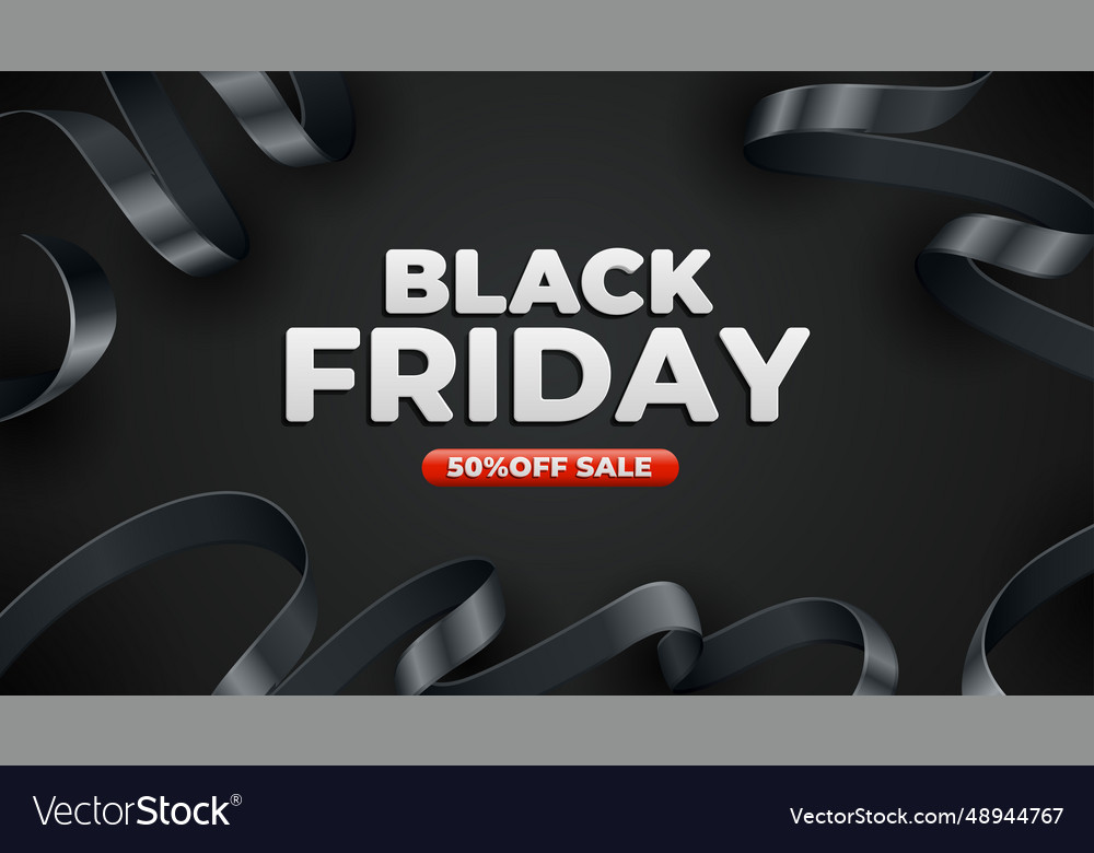 Black friday sale poster with realistic 3d