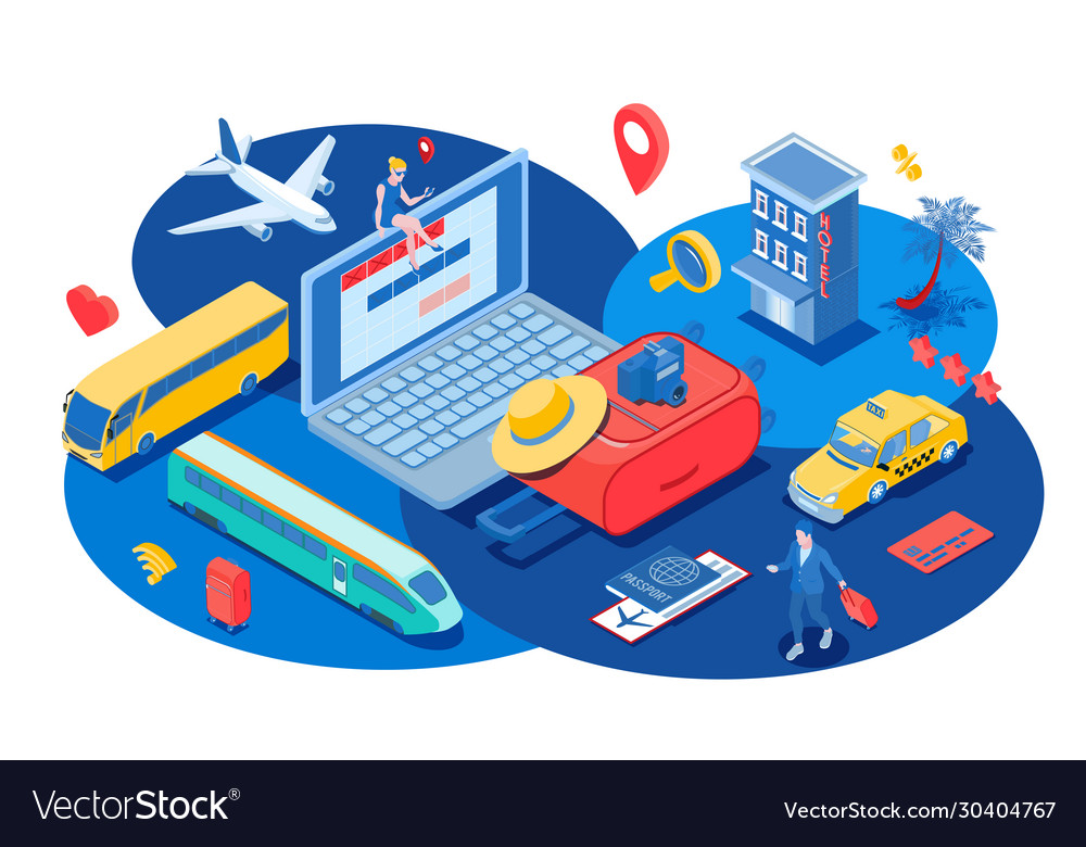 Booking Isometric Royalty Free Vector Image - VectorStock