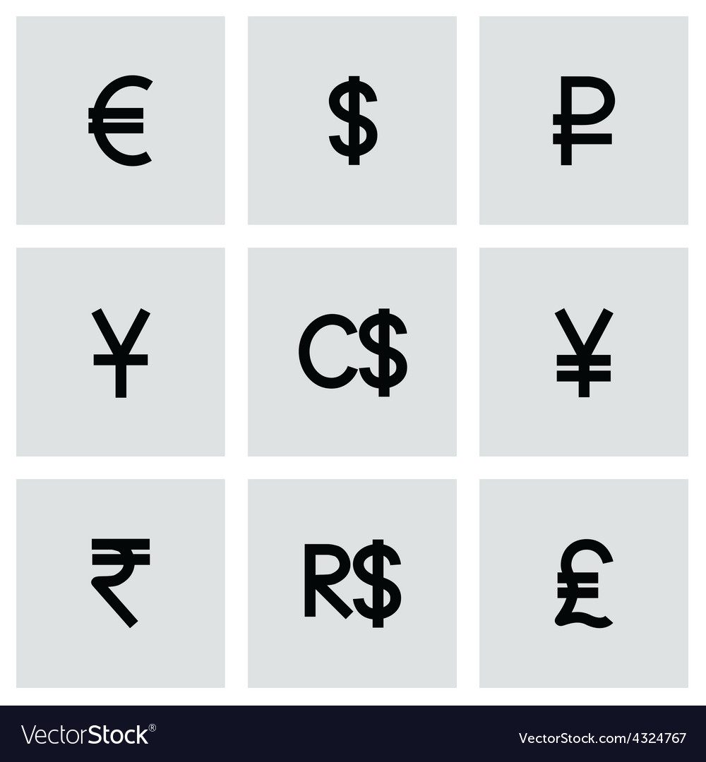 Currency Icon Set Royalty Free Vector Image - Vectorstock