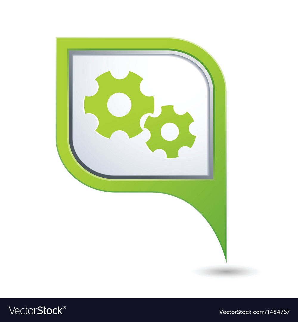 Gear icon on green map pointer