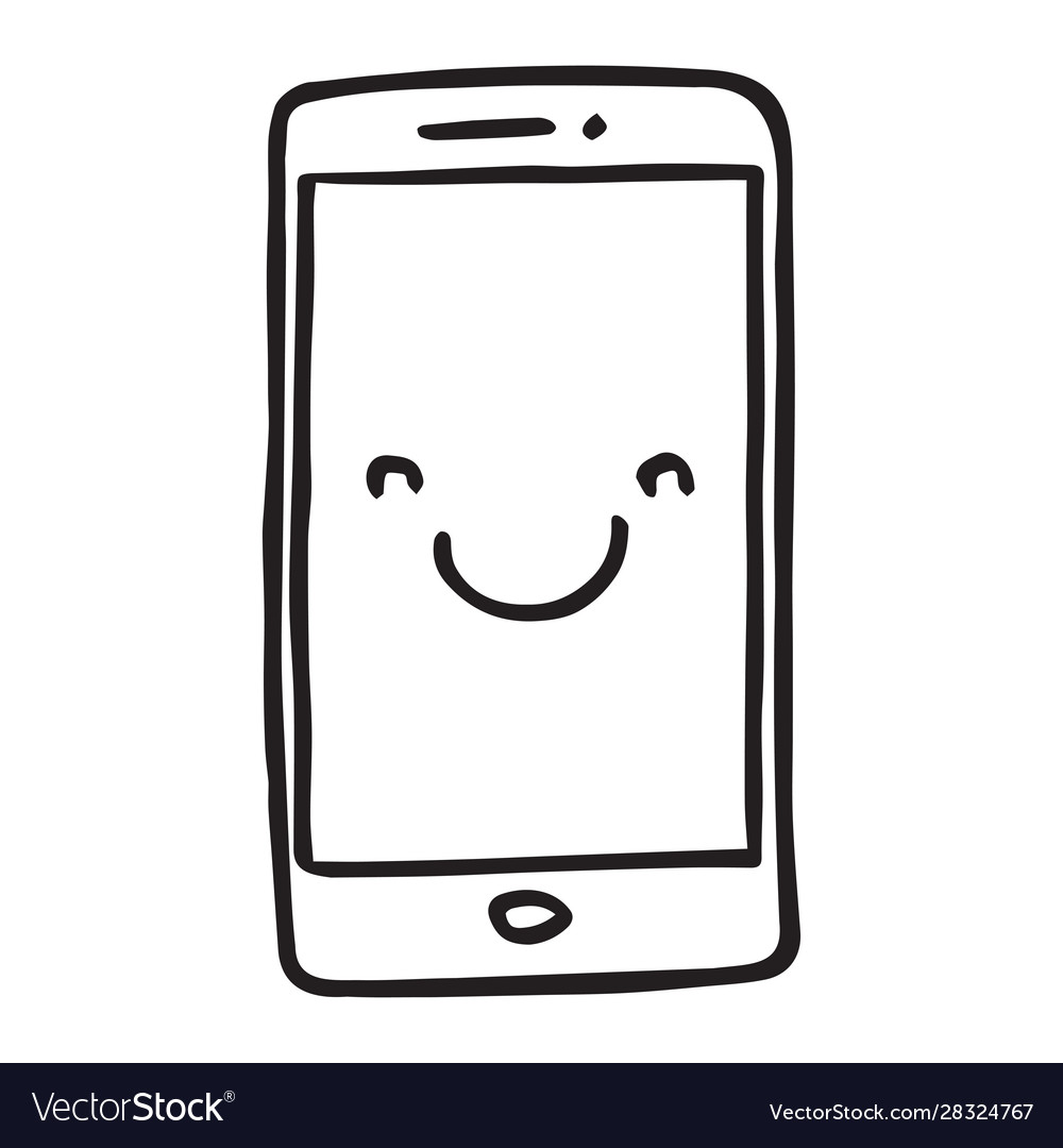 Hand drawn smartphone icon design Royalty Free Vector Image