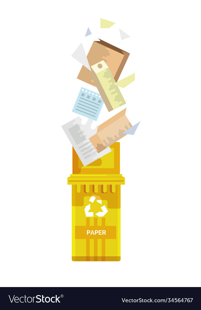 Isolierte Papier Müllsortierung und Recycling