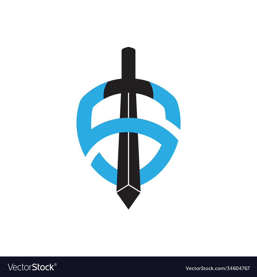 Letter s sword simple logo