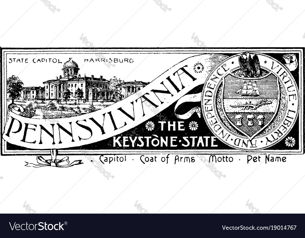 State banner of pennsylvania the keystone Vector Image