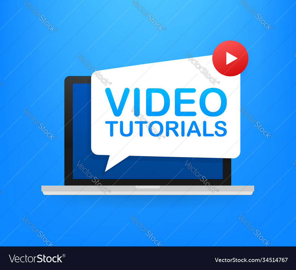 Video tutorials icon concept study and learning