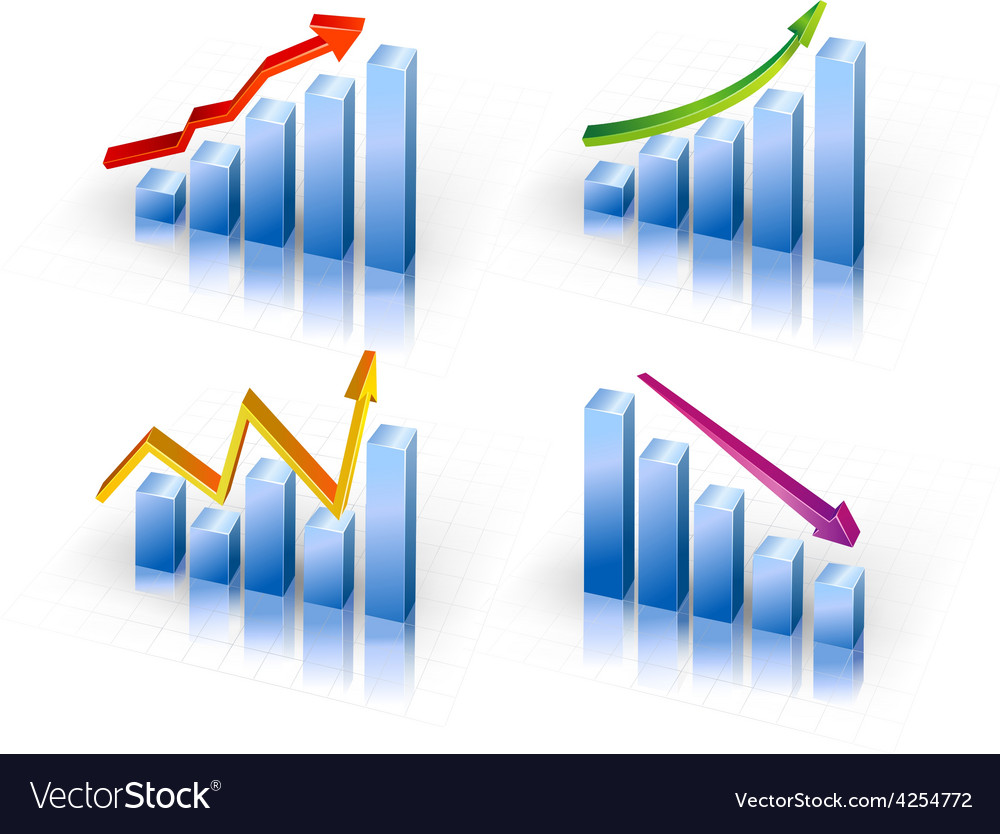 Business graph with arrow showing profits