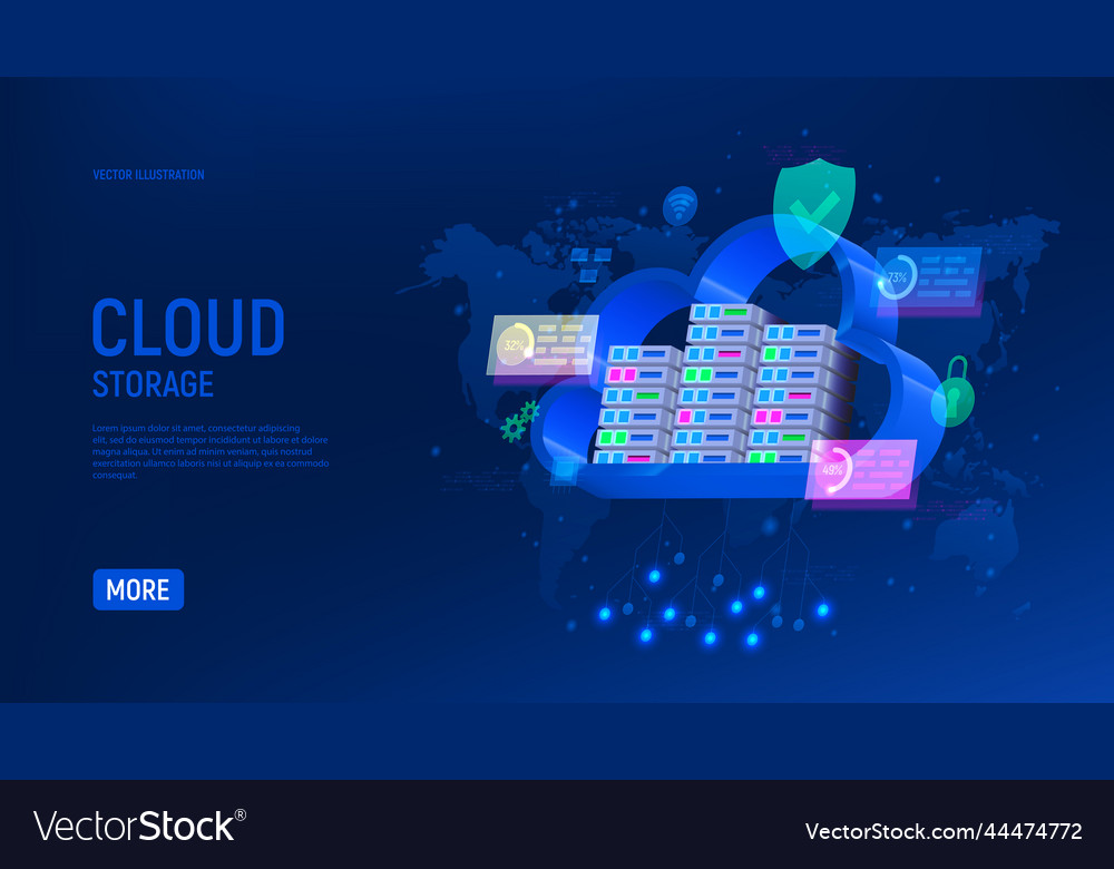 Cloud storage or computing concept vector image Cloud storage or computing concept