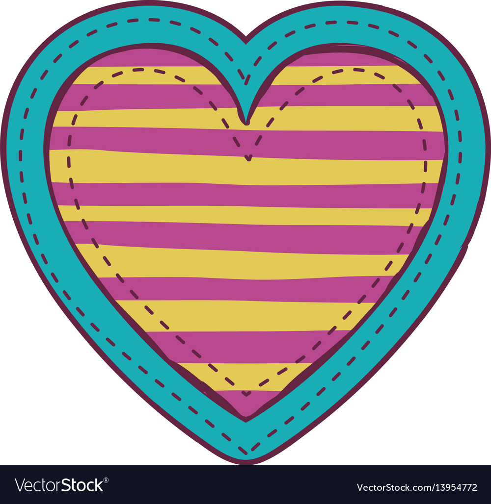 Colorful heart shape with lines pattern