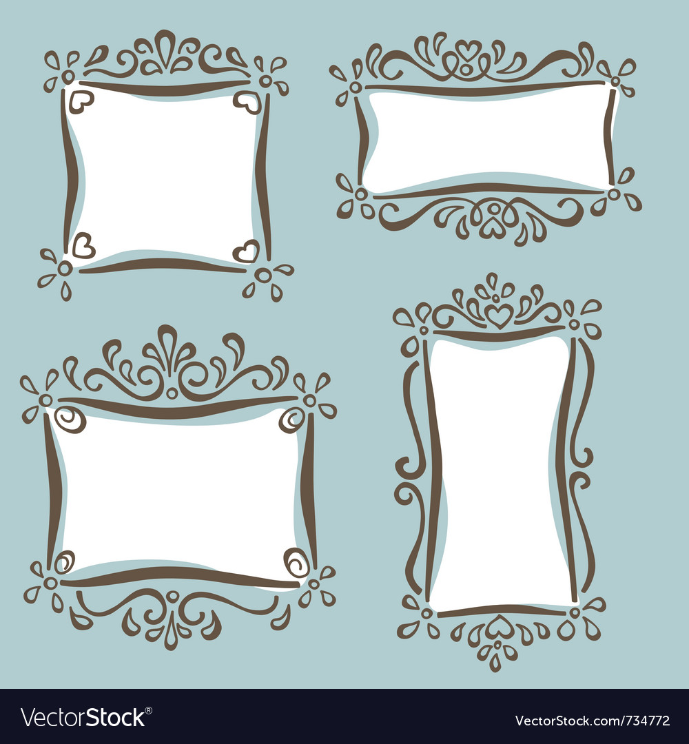 Cute girly frames Royalty Free Vector Image VectorStock