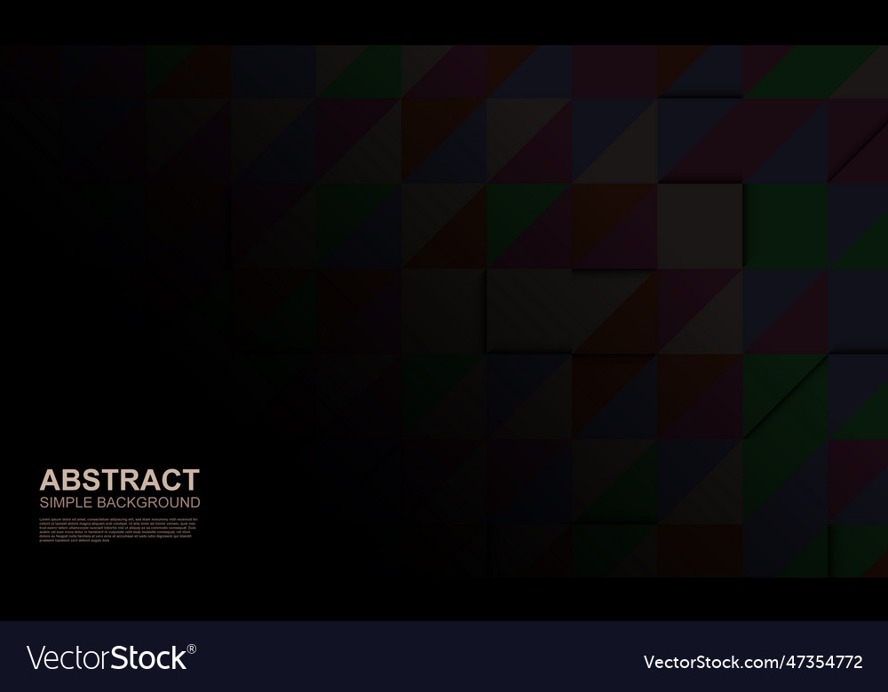 Dark triangle tiles background abstract pattern vector image Dark triangle tiles background abstract pattern