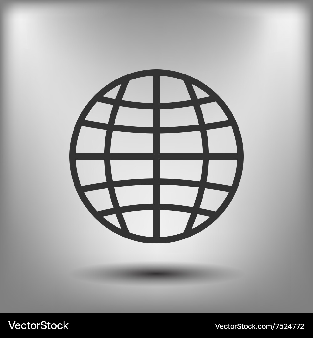 Globe icon symbol flat Royalty Free Vector Image