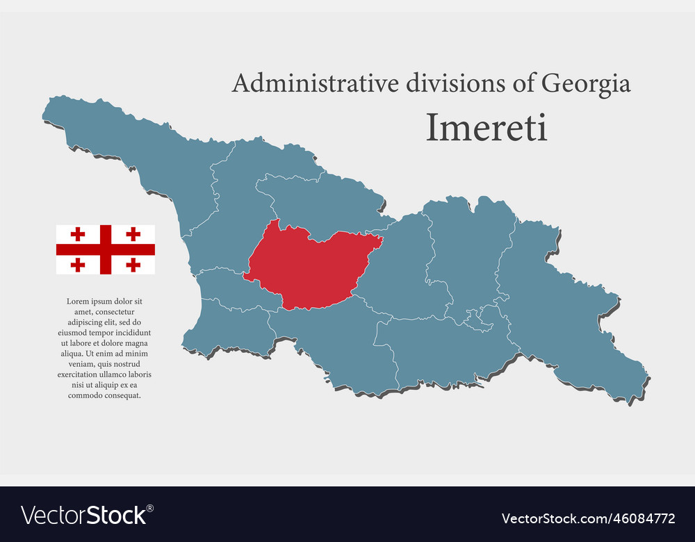 Map georgia region imereti Royalty Free Vector Image