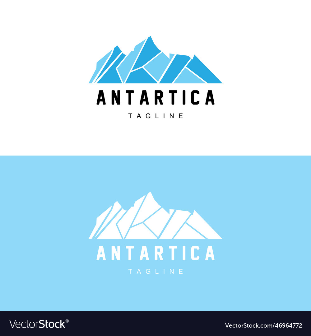 Mountain logo antarctic iceberg logo design Vector Image