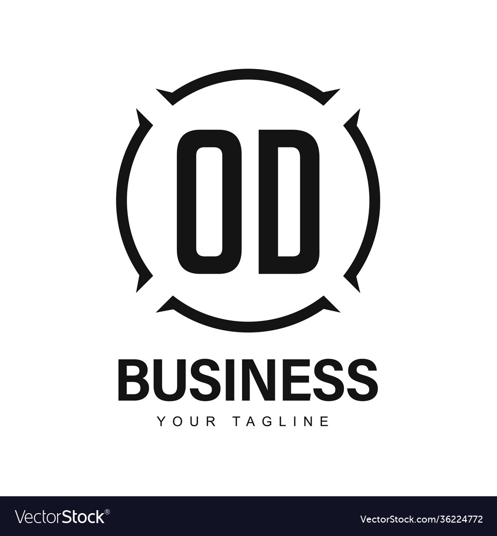 Od initial a logo design with abstract style vector image Od initial a logo design with abstract style