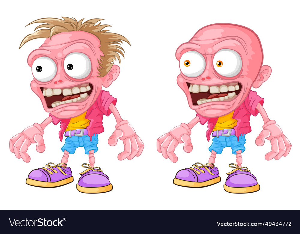 Pink zombie cartoon character a playful undead