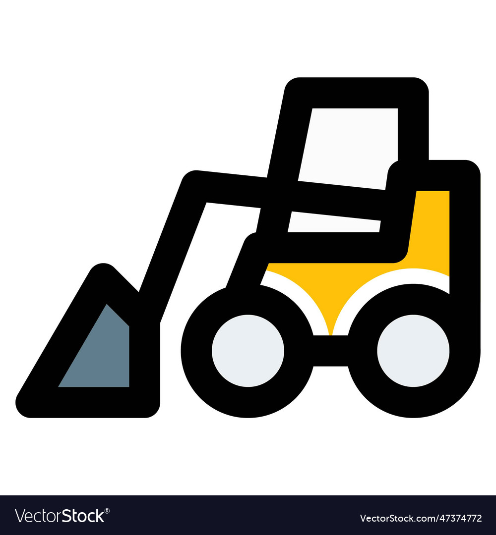 Skid Steer Used For Grading And Excavation Vector Image Skid Steer Used For Grading And Excavation Vector Image