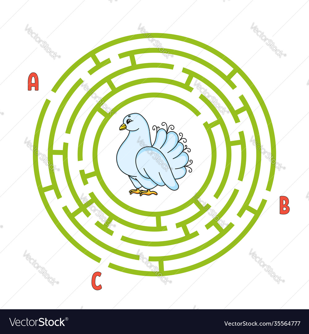 Circle maze game for kids puzzle children vector image Circle maze game for kids puzzle children