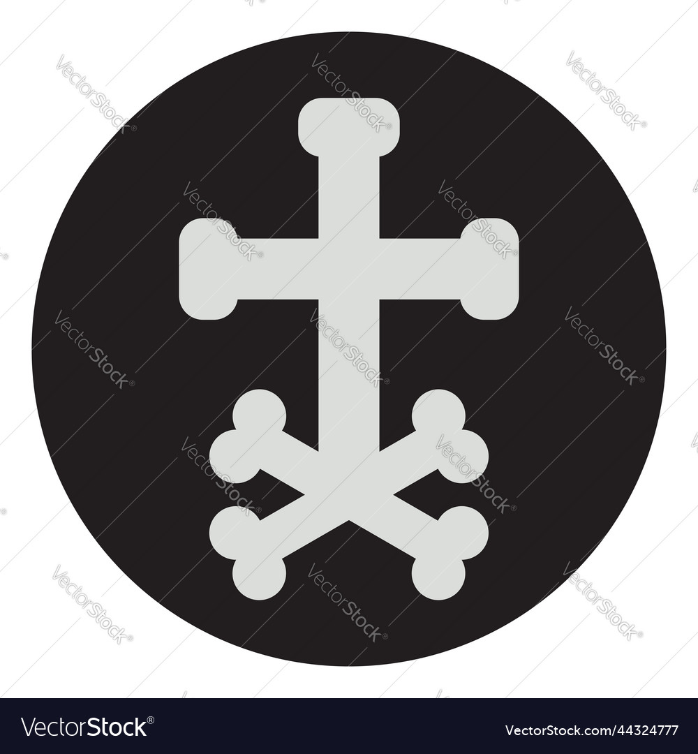 Cross with bones on a white background
