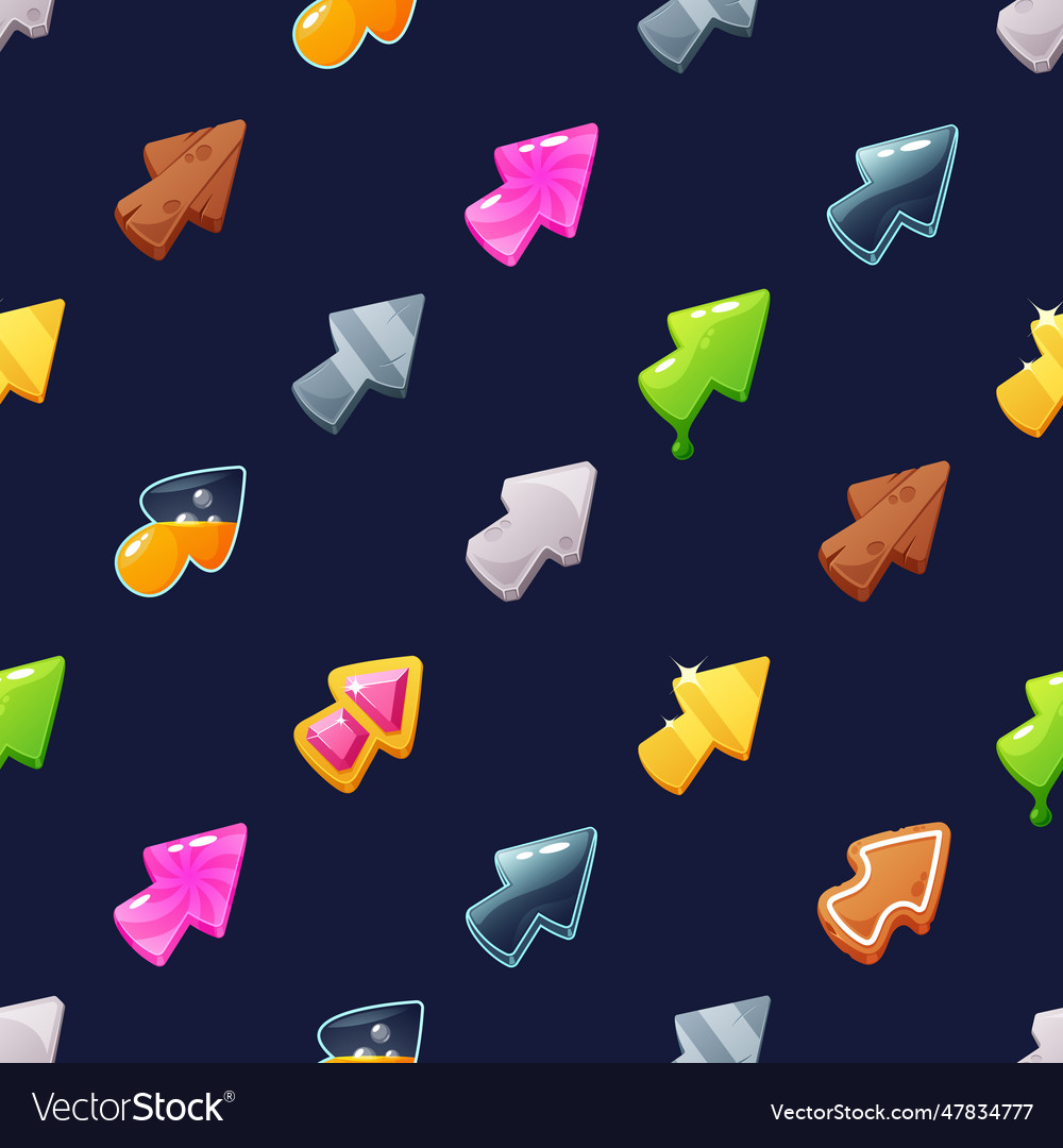 Dynamic seamless pattern with arrow cursors vector image Dynamic seamless pattern with arrow cursors