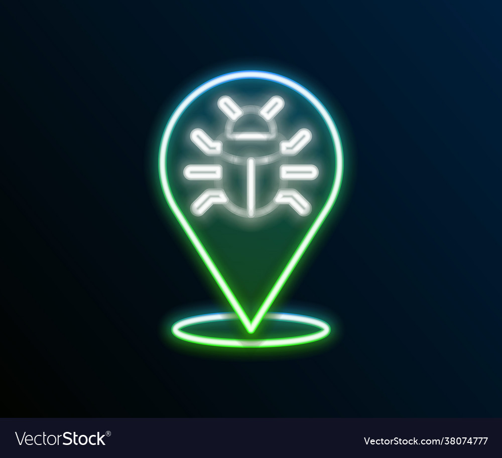 Glowing neon line system bug concept icon isolated vector image Glowing neon line system bug concept icon isolated