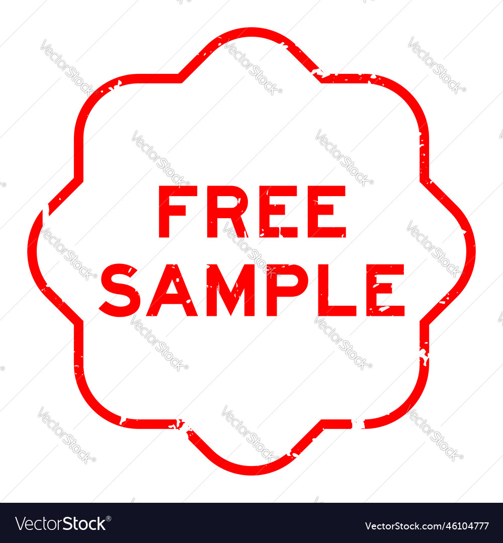 Grunge red free sample word rubber seal stamp Vector Image