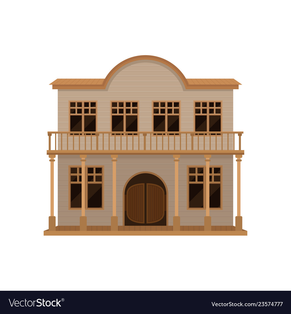 Old Wild West Saloon With Wood Swinging Doors And Vector Image