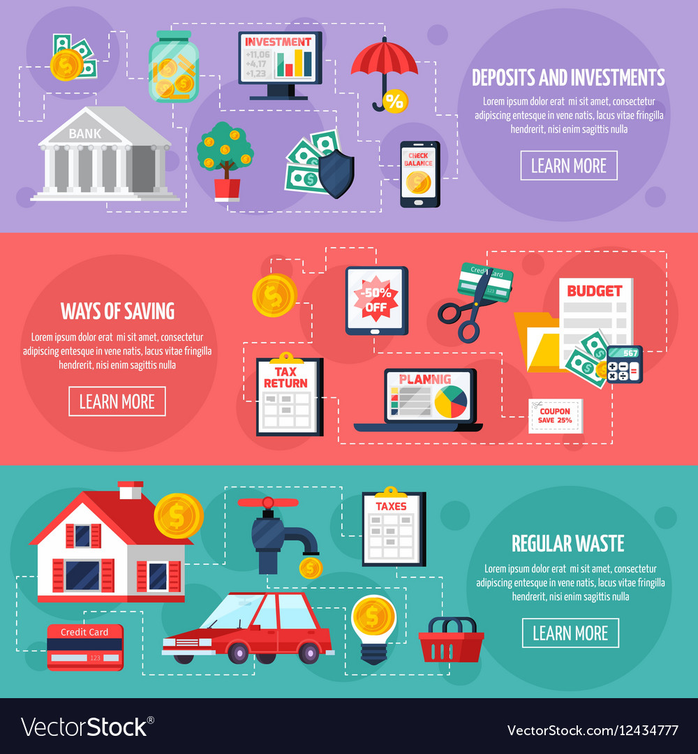 Personal Budget Banners Set Royalty Free Vector Image