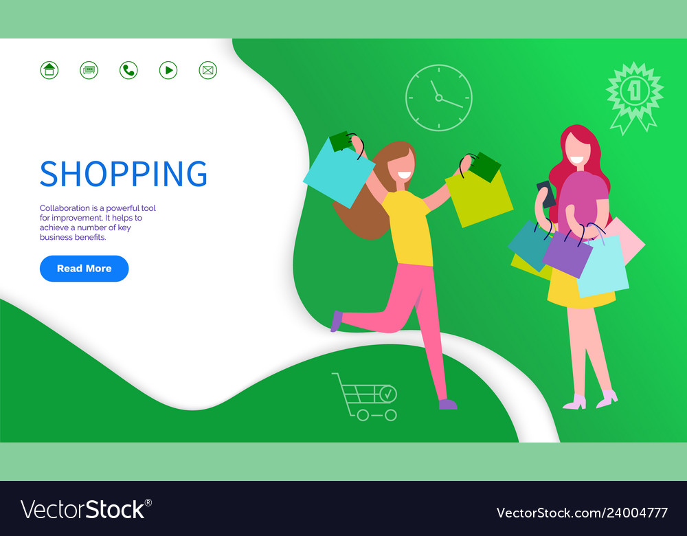Shopping power tool business improvement vector image Shopping power tool business improvement