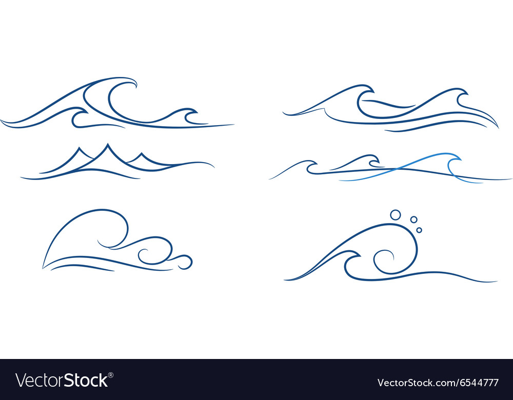 Download Simple waves set Royalty Free Vector Image - VectorStock