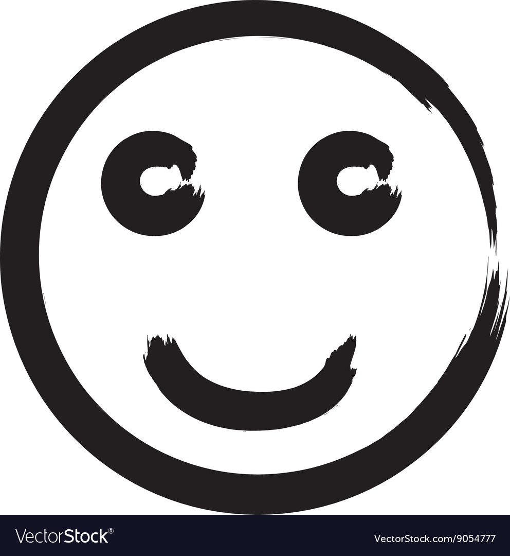 Smile Face Grunge Icon Symbol Emoji Royalty Free Vector