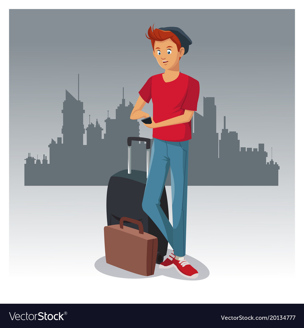 Tourist in the city Royalty Free Vector Image - VectorStock