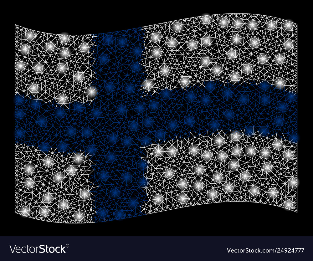 Waving finland flag mesh mit licht