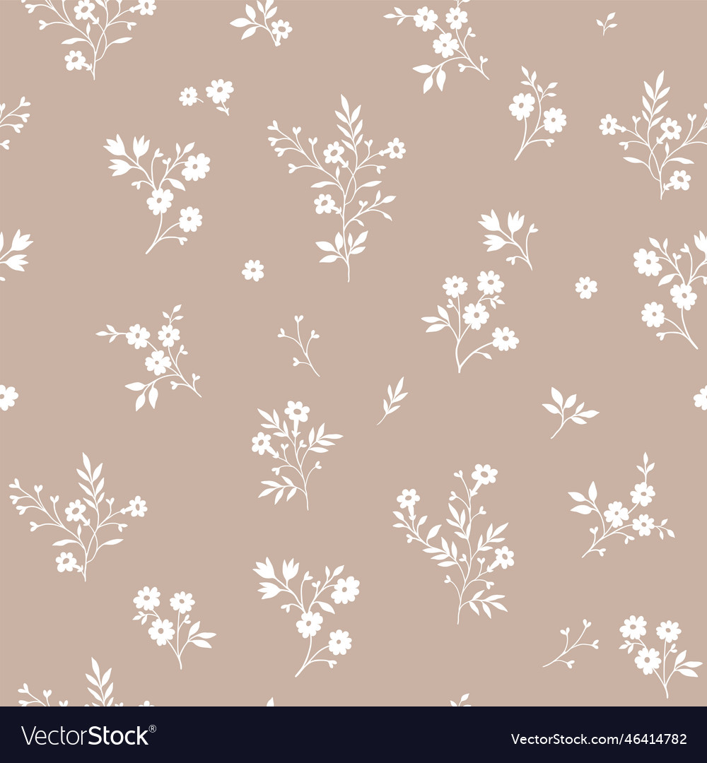 A pattern of silhouettes white flowers