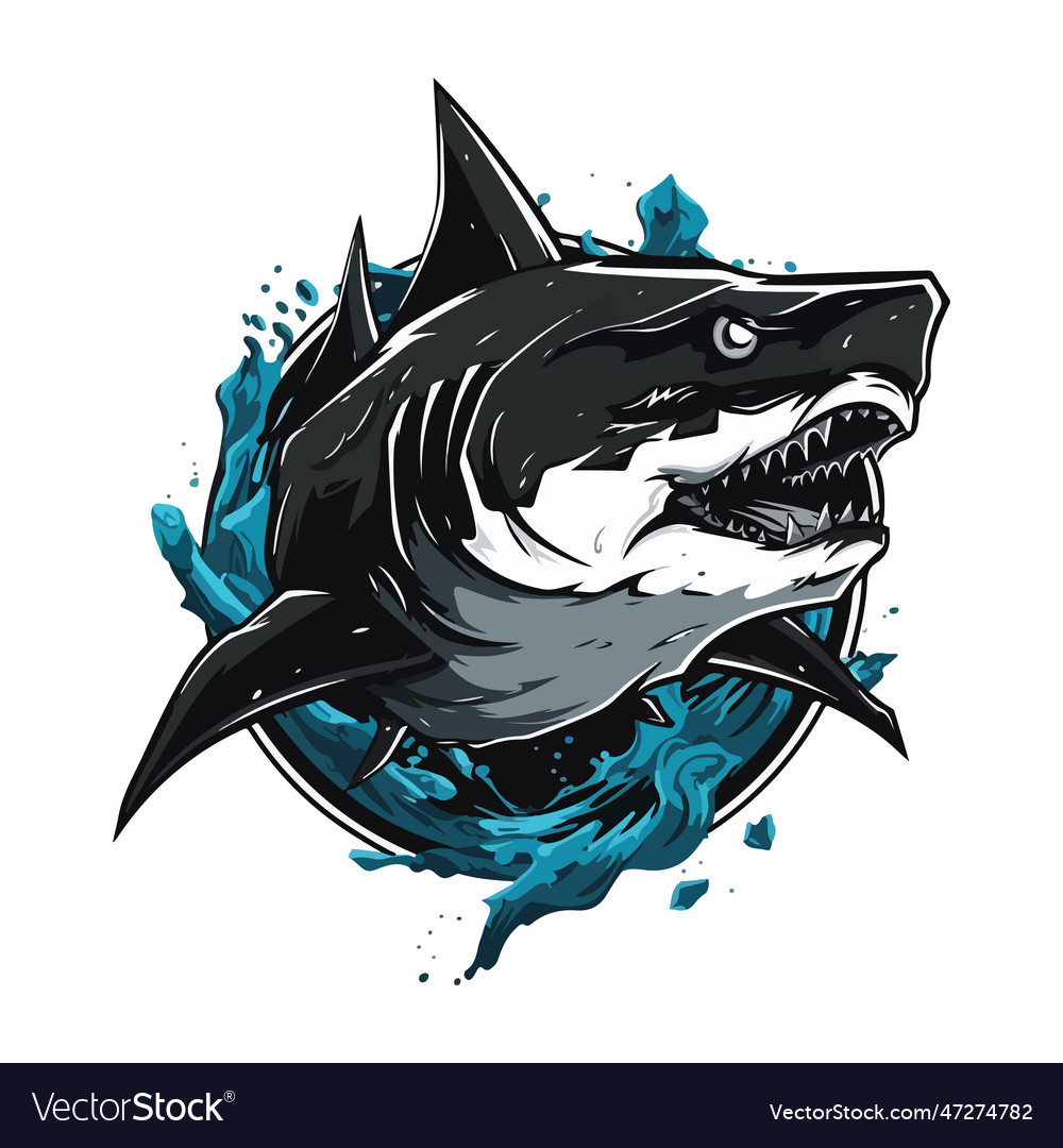 Aggressive shark esport gaming mascot logo Vector Image