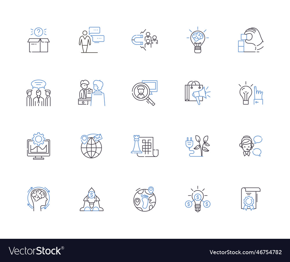 Business idea outline icons collection Royalty Free Vector