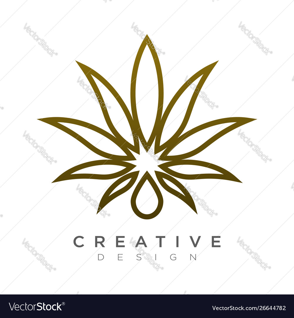 Cannabis leaf with falling water drops design